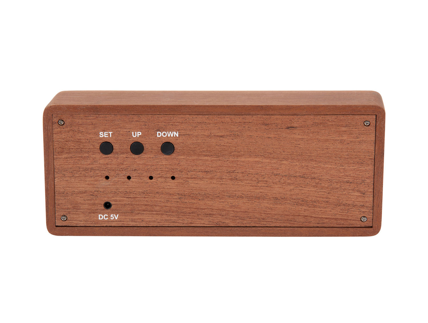Karlsson Alarm clock Solid Wood Engraved dark wood