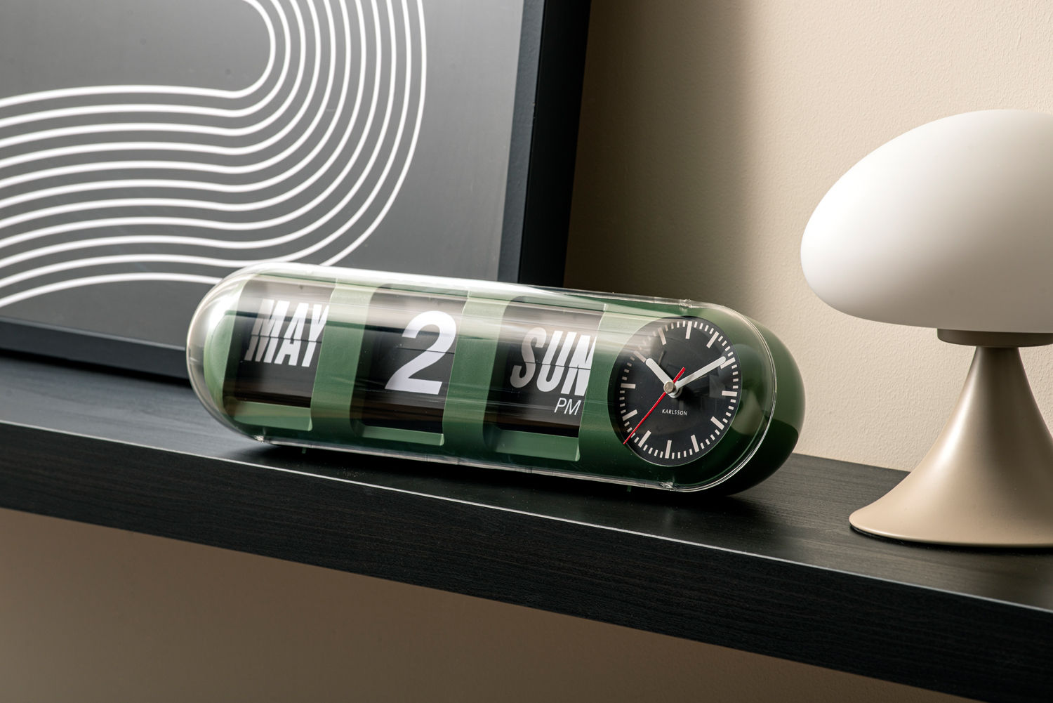 Karlsson Wall clock Tube Flip jungle green