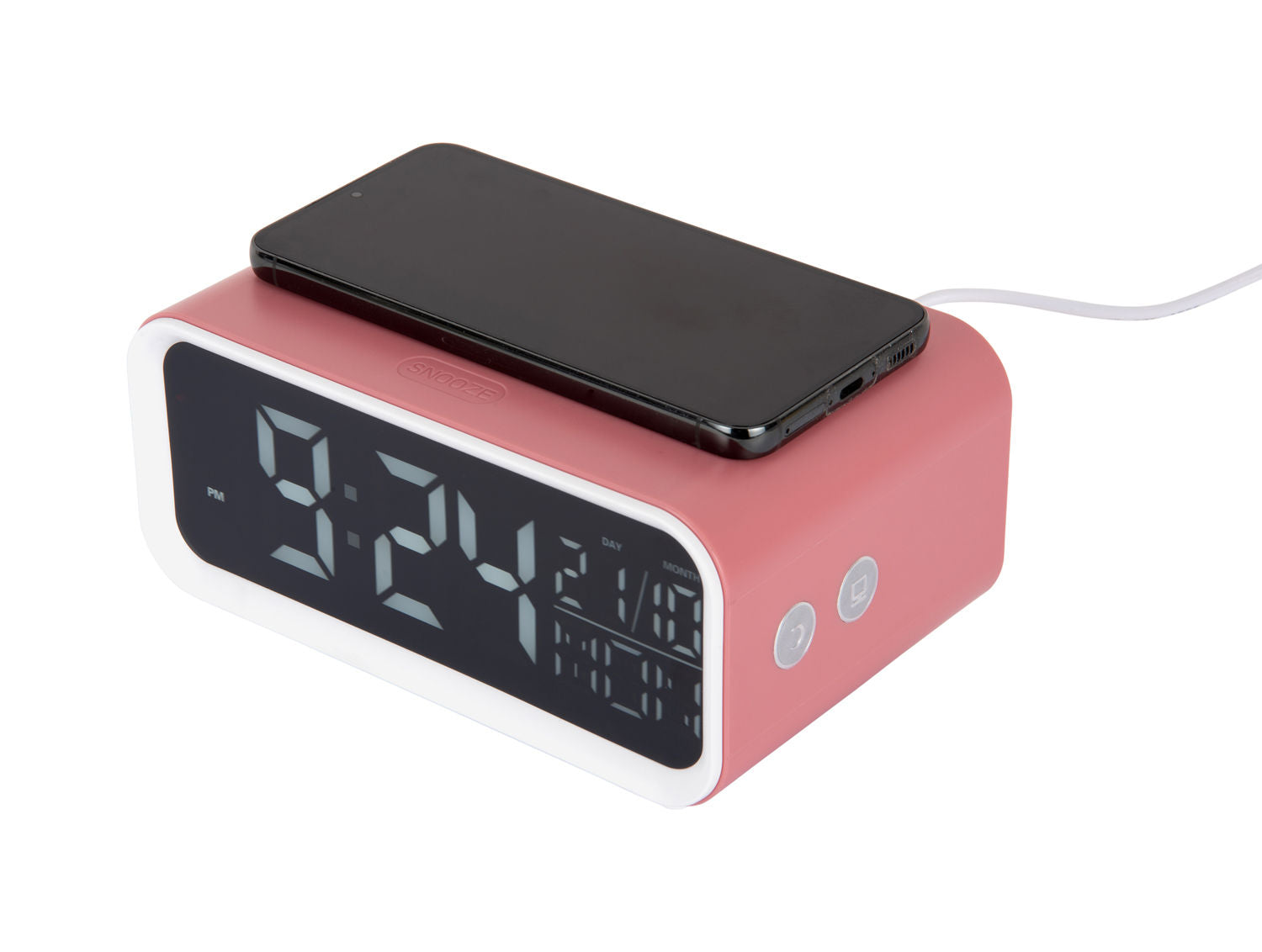 Karlsson Alarm clock Chunky LED w. phone charger rose tan