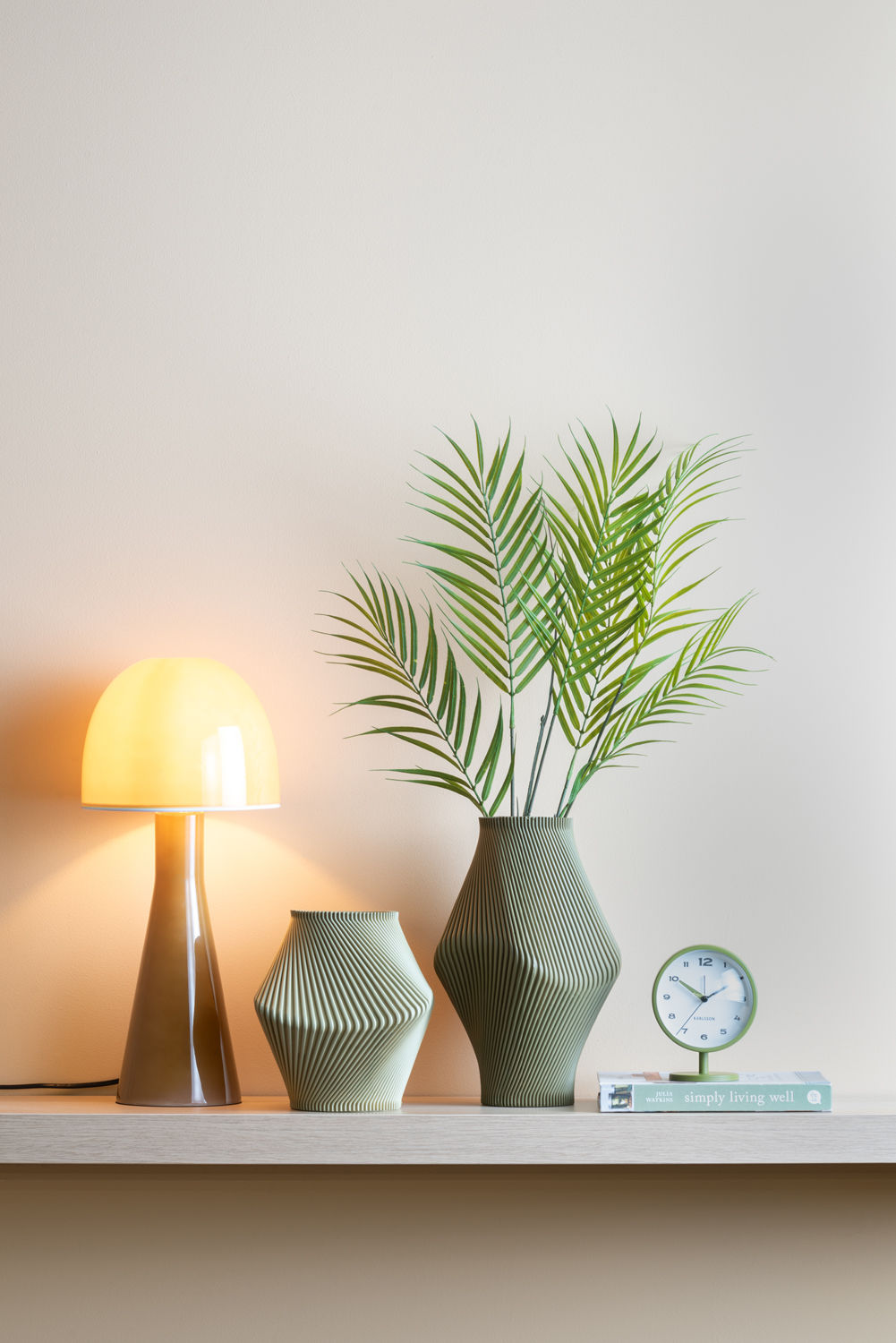 Leitmotiv Bordlampe Bombin glas okkergul