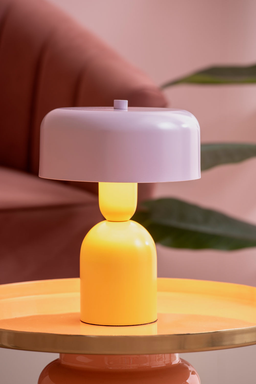 Leitmotiv Table lamp Double Funky bright yellow w. soft purple