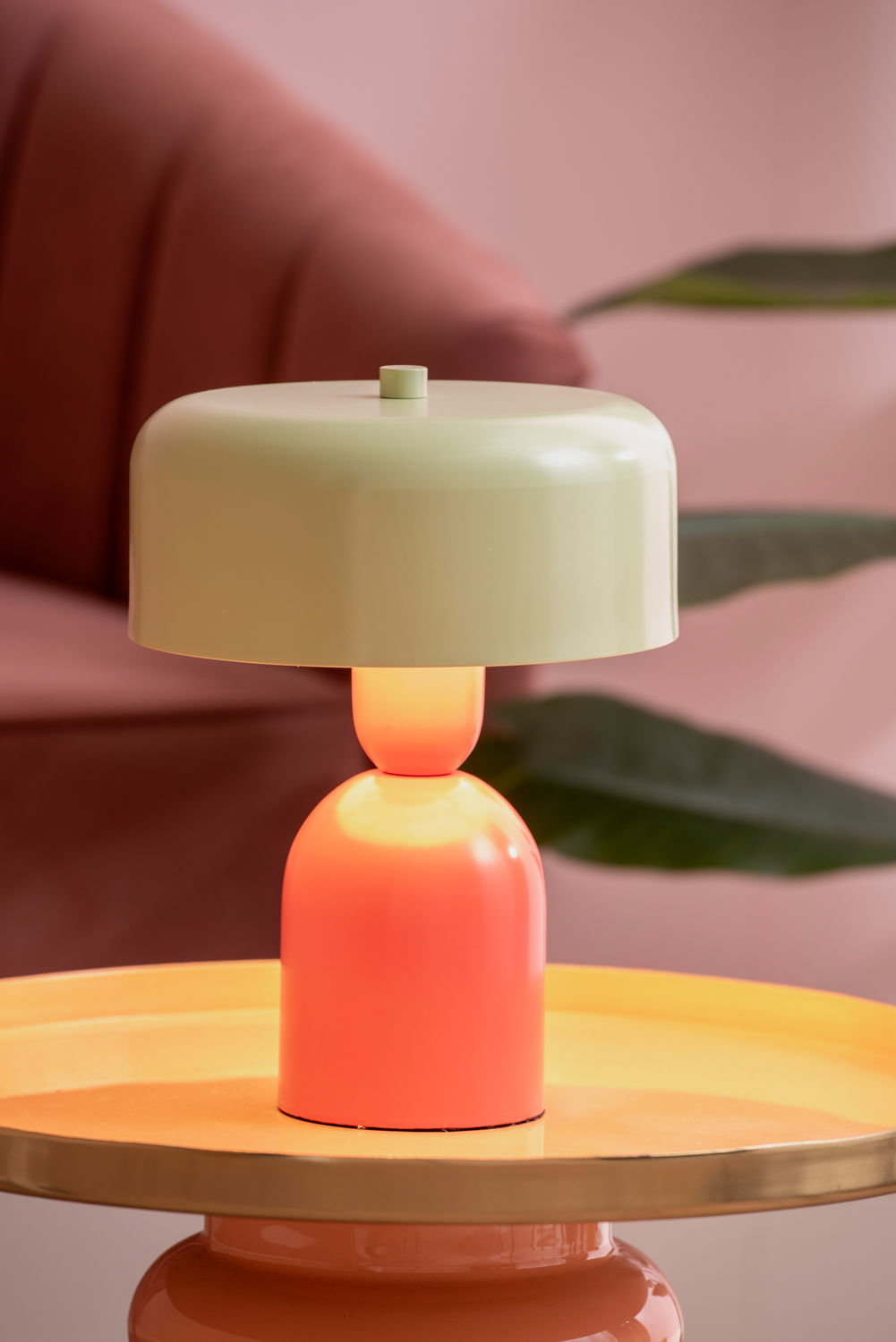 Leitmotiv Bordlampe Double Funky scarlet red m. blød grøn