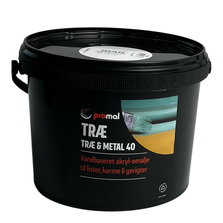 Promal - Lys råhvid maling til træ og metal glans 40 - 3 liter - S0500-N vandbaseret