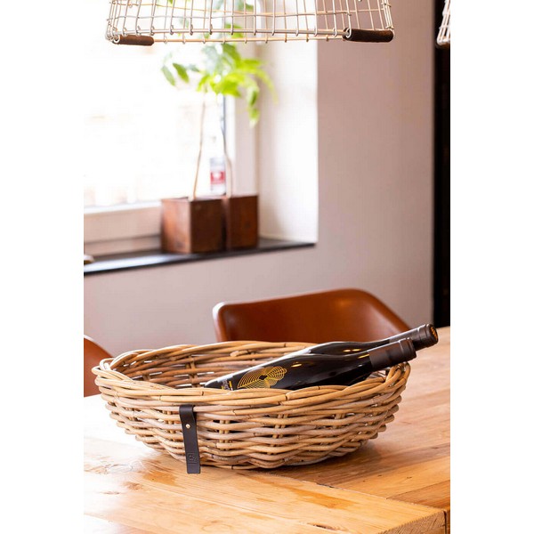 Rund Rattanbakke - kubu - (sæt m. 4 stk. / 4 str.) 1xØ45X12 cm - 1xØ62x14 cm - 1xØ85x17 cm - 1xØ110x20 cm
