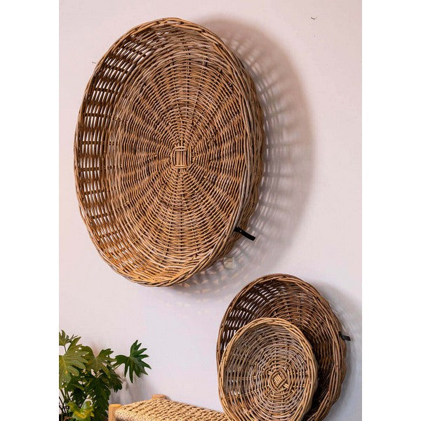 Rund Rattanbakke - kubu - (sæt m. 4 stk. / 4 str.) 1xØ45X12 cm - 1xØ62x14 cm - 1xØ85x17 cm - 1xØ110x20 cm