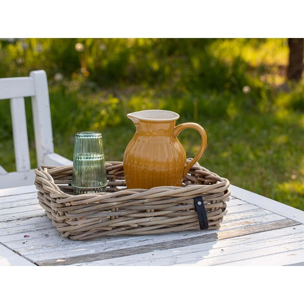 Midi Firkantet Rattanbakke - kubu - 1x38x27x11 cm