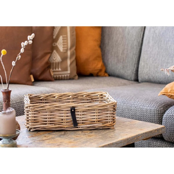Midi Firkantet Rattanbakke - kubu - 1x38x27x11 cm