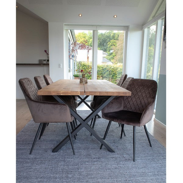 Montpellier Spisebord olieret eg med lige kant, forberedt til tillægsplader 95x200xh75 cm