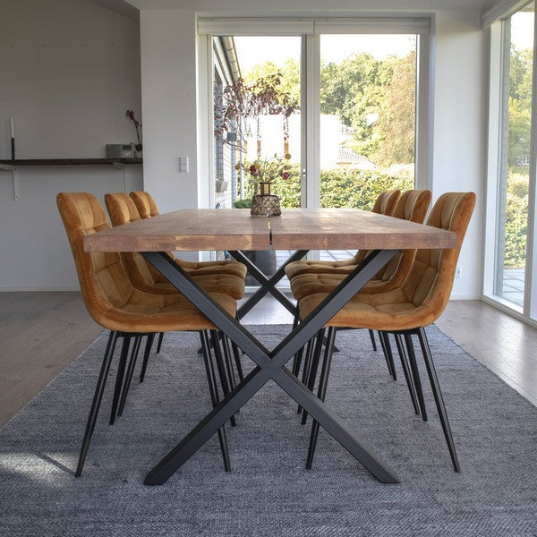 Montpellier Spisebord olieret eg med lige kant, forberedt til tillægsplader 95x200xh75 cm