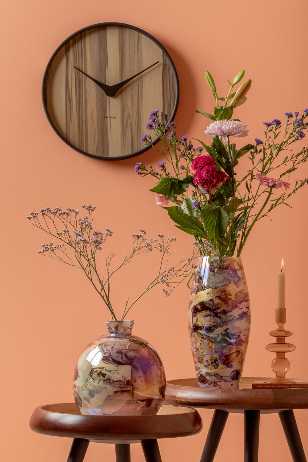 Leitmotiv Bordsæt Stativ varm valnøddelak, blød brun emalje