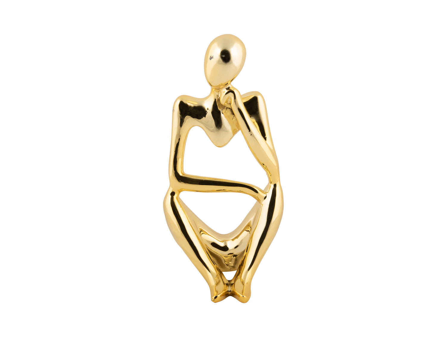 nutidens Statue Wondering polyresin forgyldt