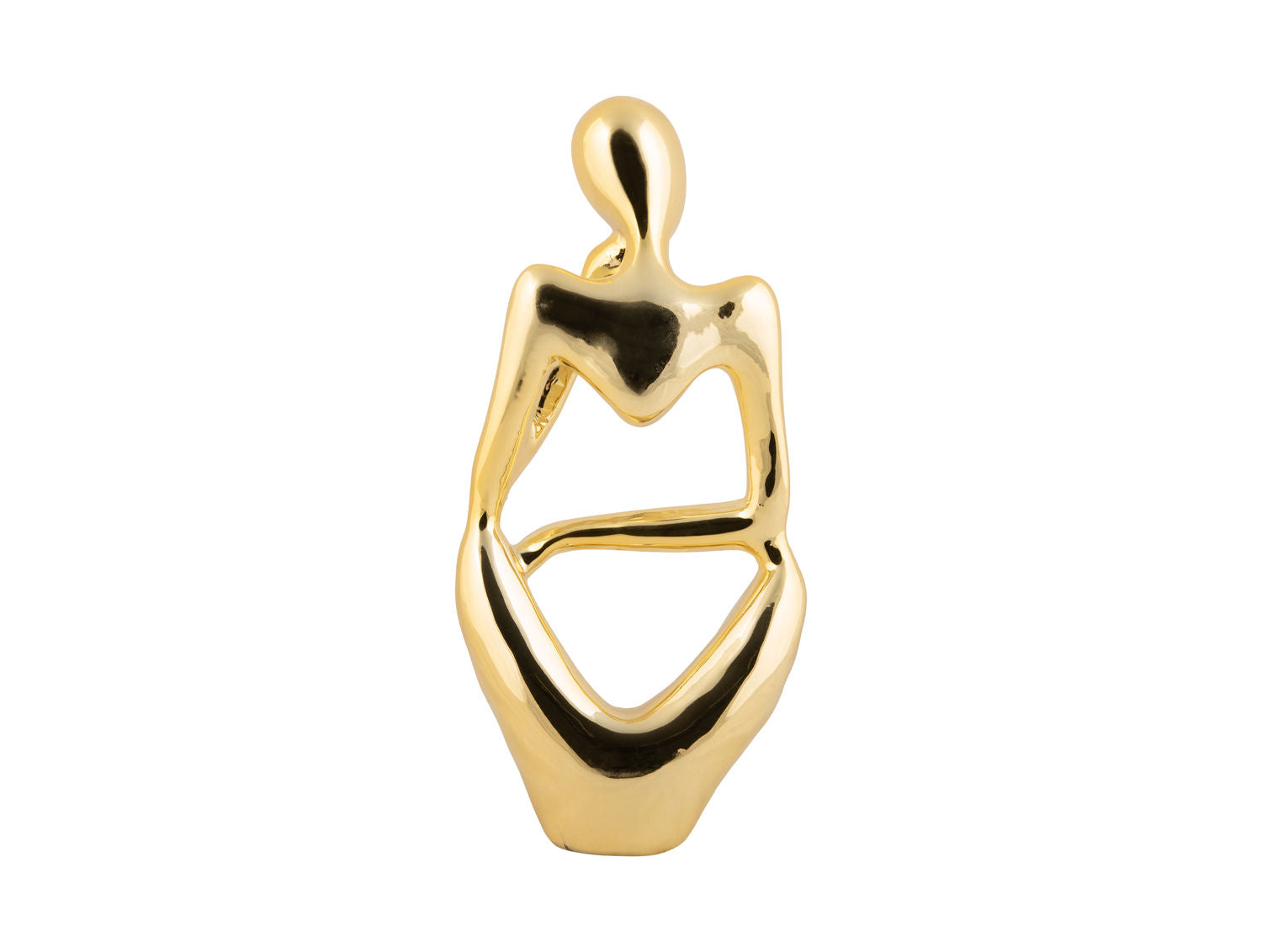 nutidens Statue Wondering polyresin forgyldt