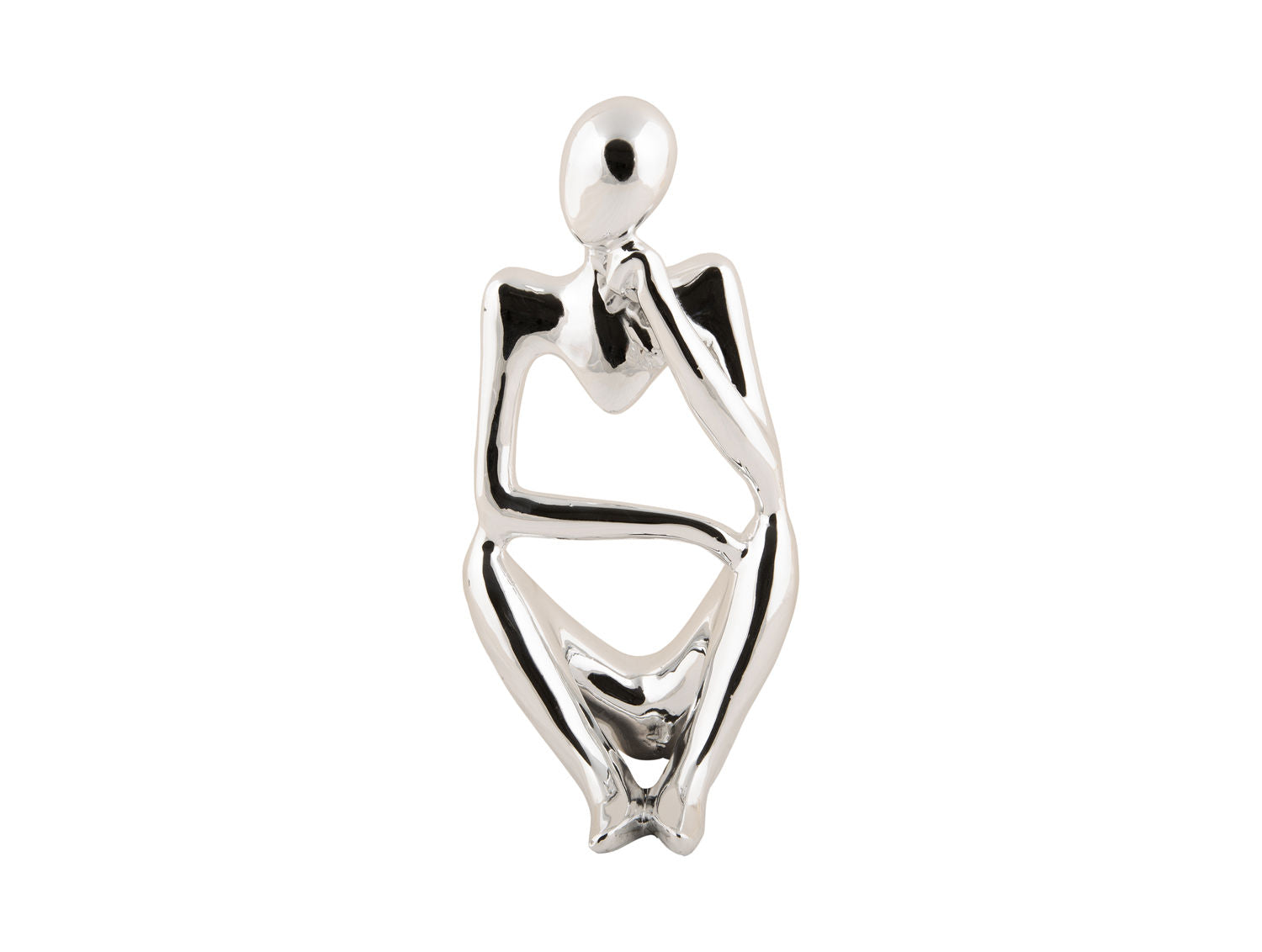 nutidens Statue Wondering polyresin forkromet