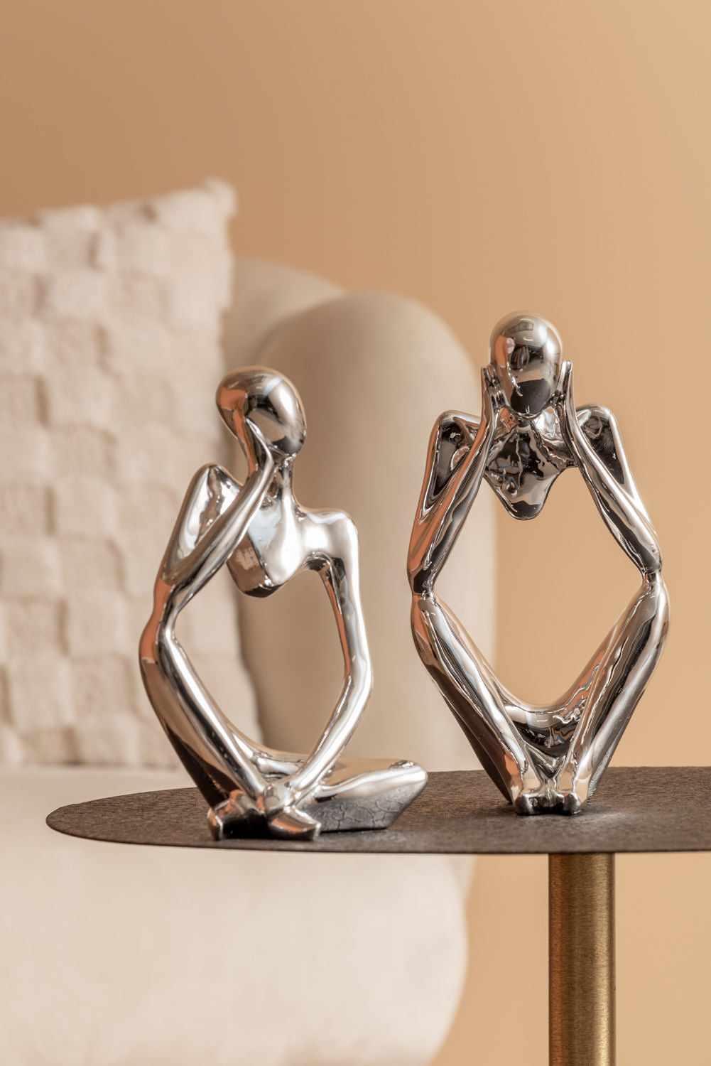 nutid Statue Forestil dig polyresin forkromet