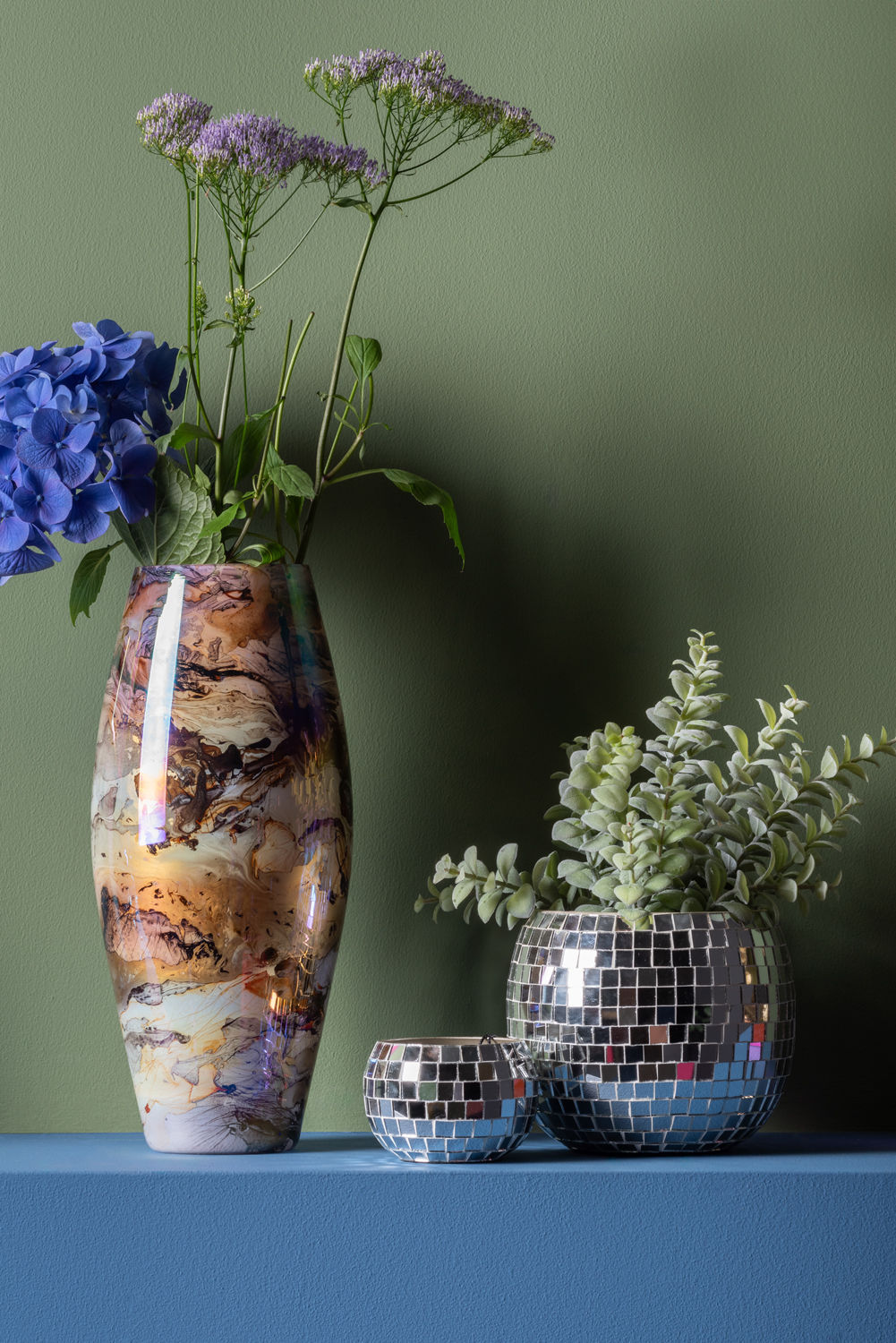 Present Time Vase Melange kegle perlefarvet chokoladebrun