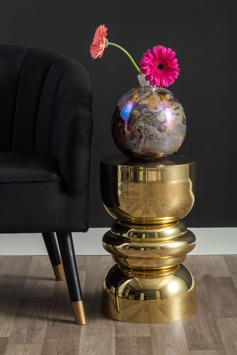 Present Time Vase Melange flaske perlefarvet chokoladebrun