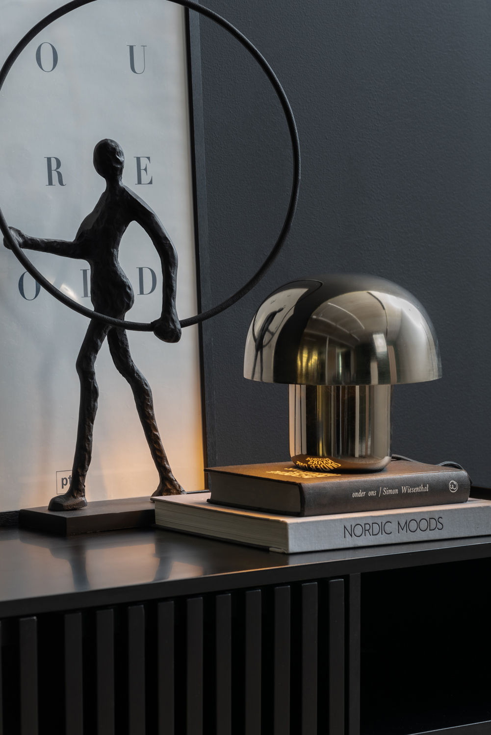 Leitmotiv Bordlampe Fat Mushroom Mini forkromet