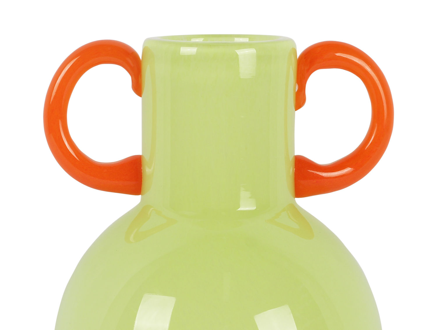 nutid Vase Fiesta glas matcha grøn, orange hanke