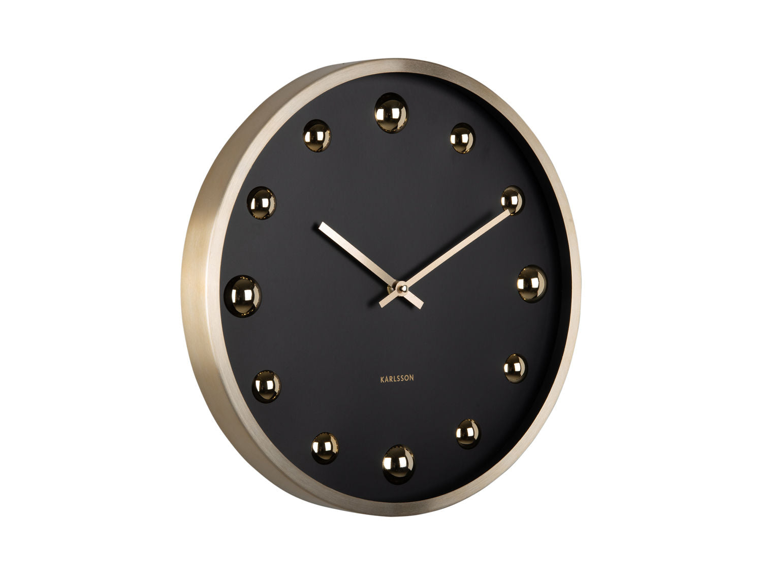 Karlsson Vægur Shiny Dots sort m. guld