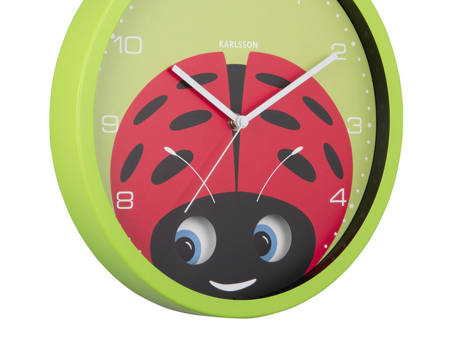Karlsson Vægur Peekaboo Ladybug grøn