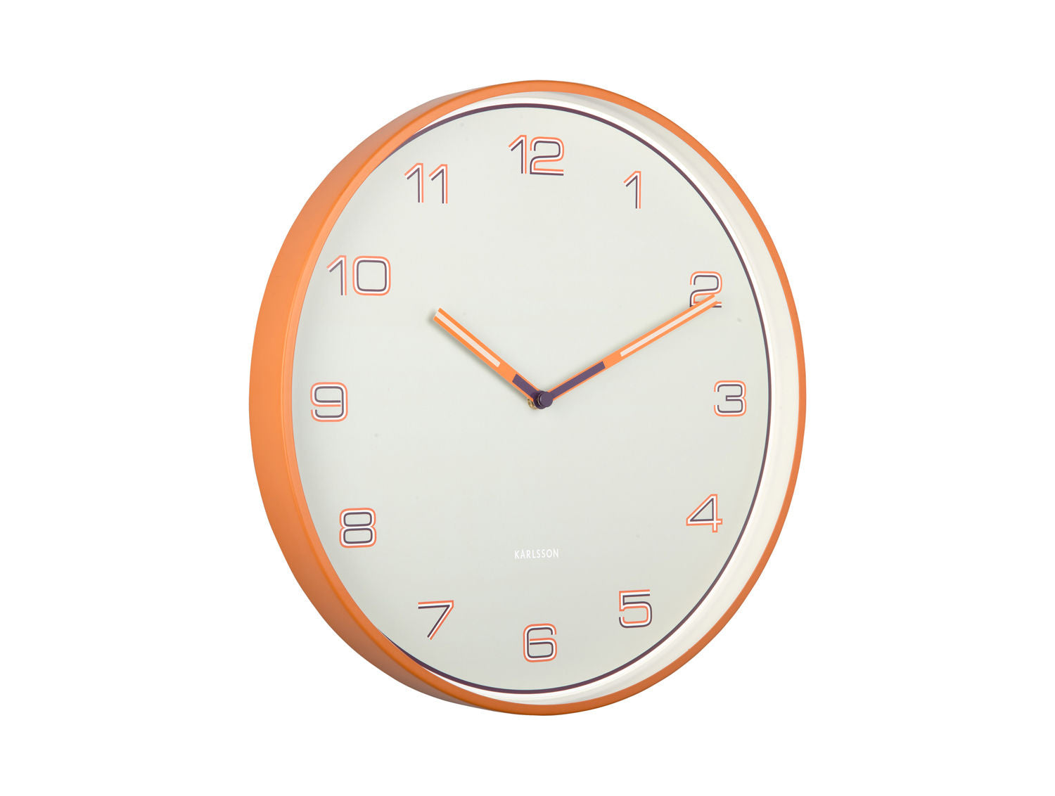 Karlsson Vægur Lined Numbers lys orange