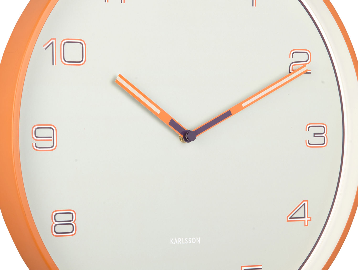 Karlsson Vægur Lined Numbers lys orange
