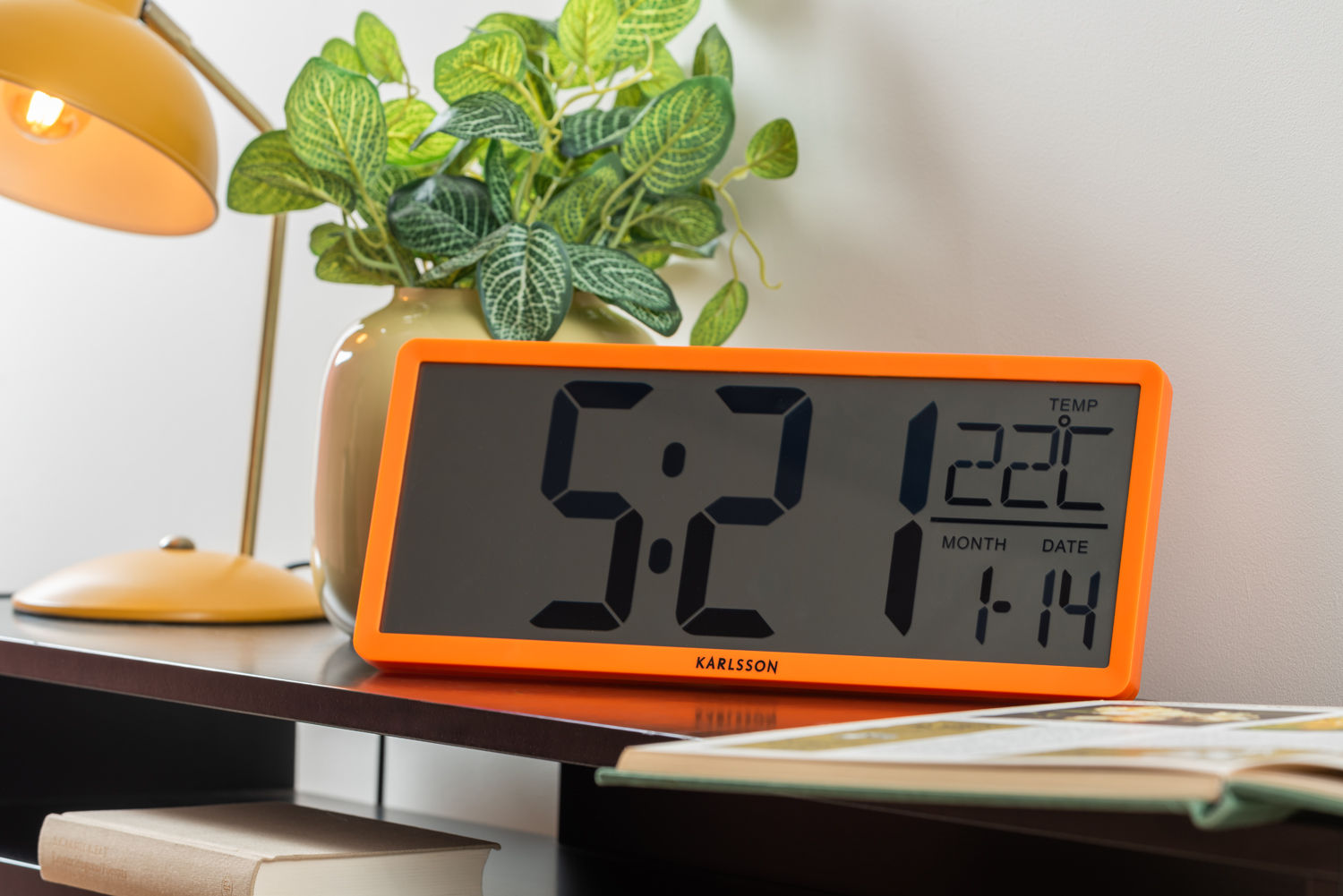 Karlsson Væg-/Bordur Retro LCD lys orange