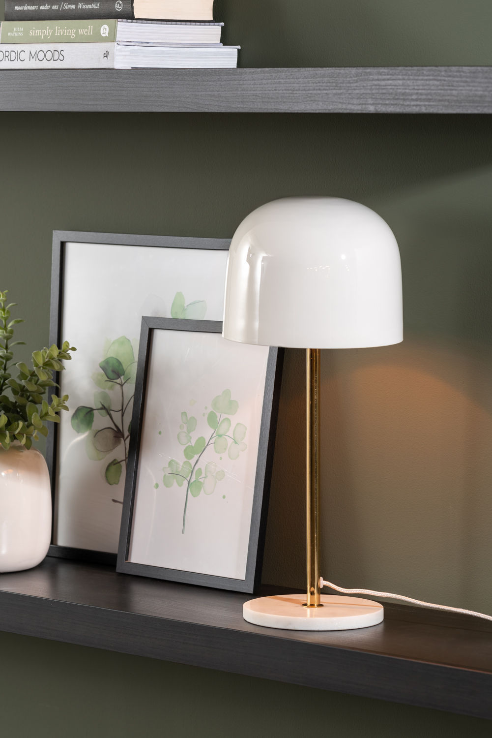 Leitmotiv Bordlampe Manta emalje hvid
