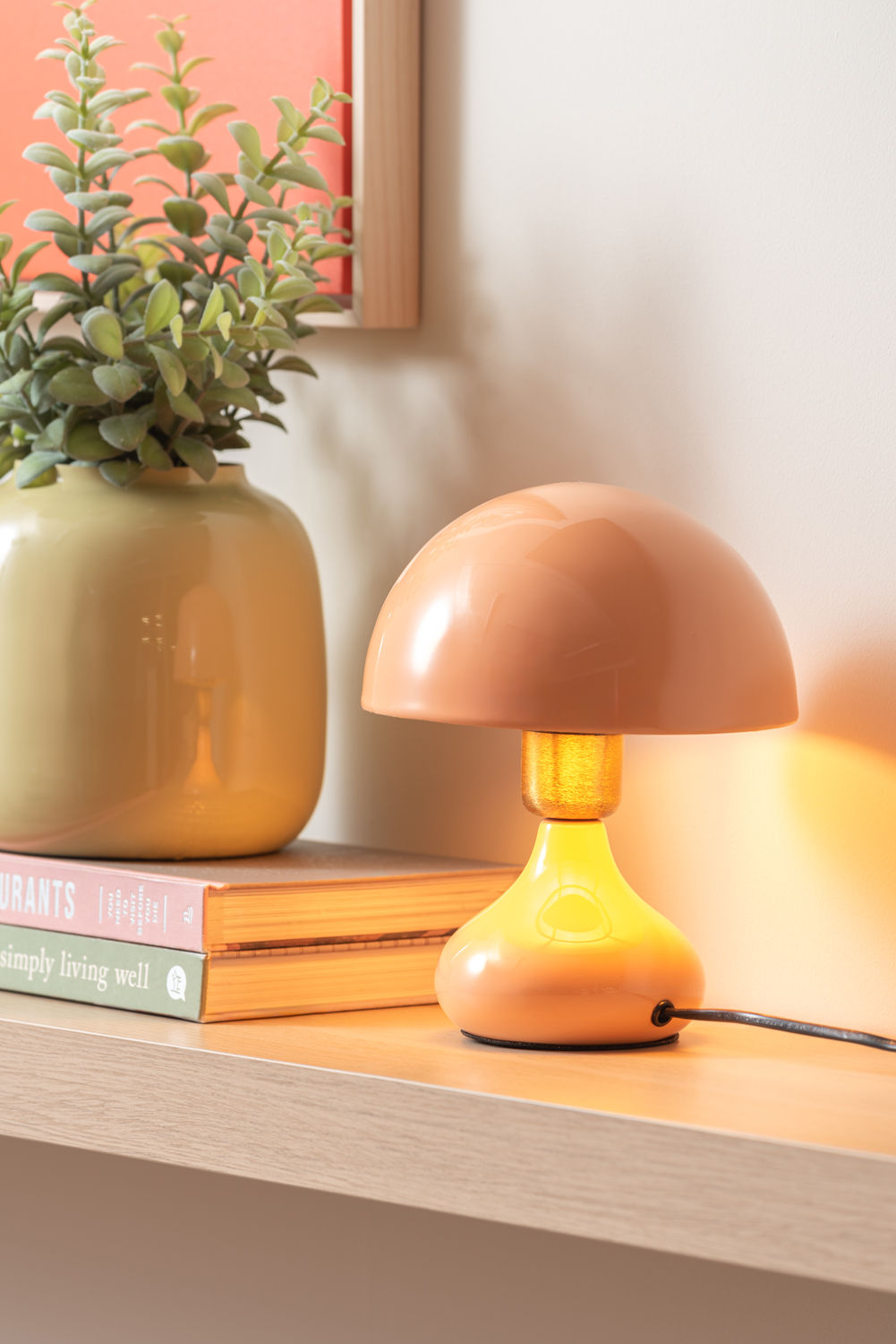 Leitmotiv Bordlampe Binc emalje fersken orange