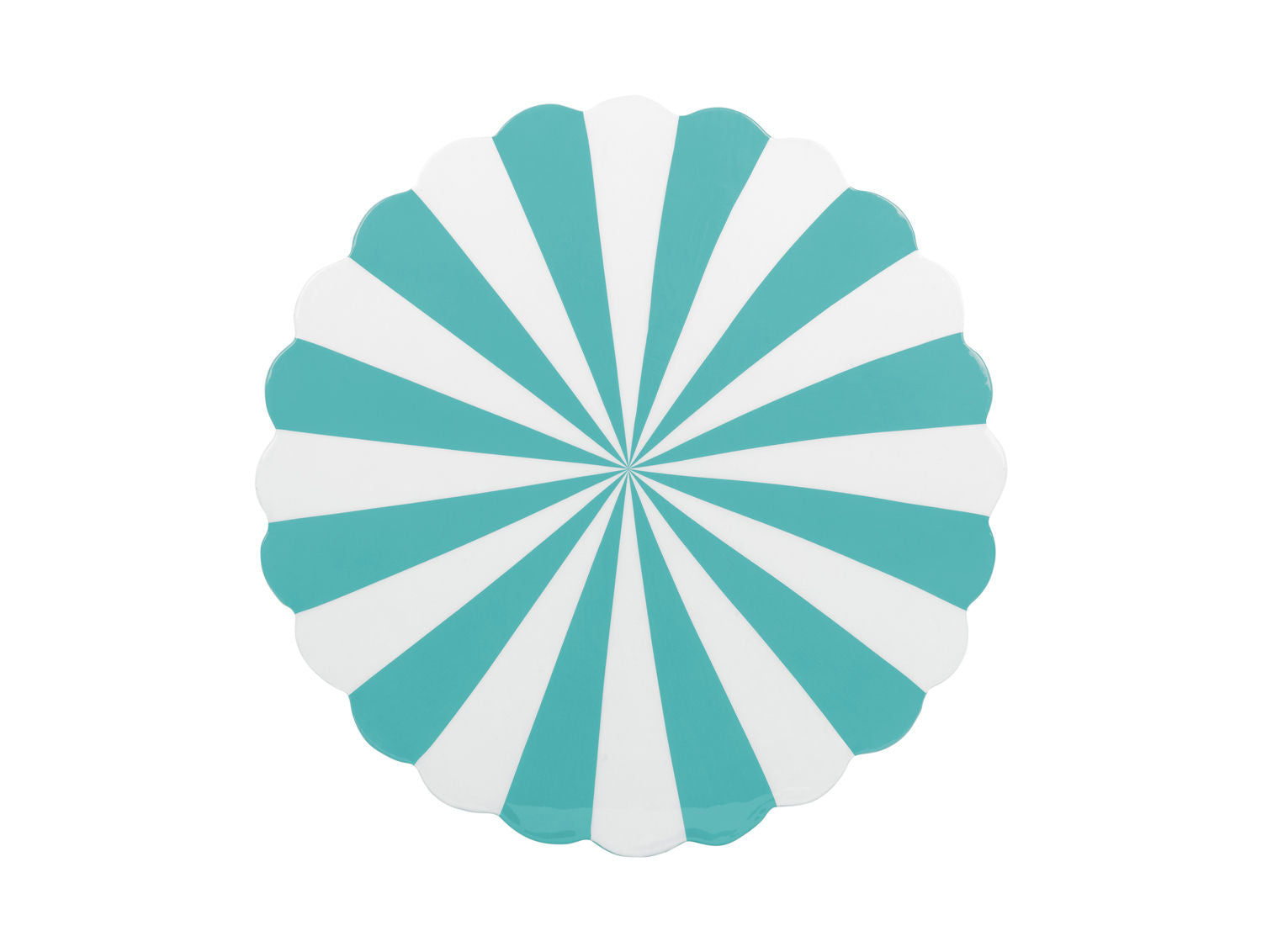 Leitmotiv Taburet Candy Swirl emalje turkis blå & hvid