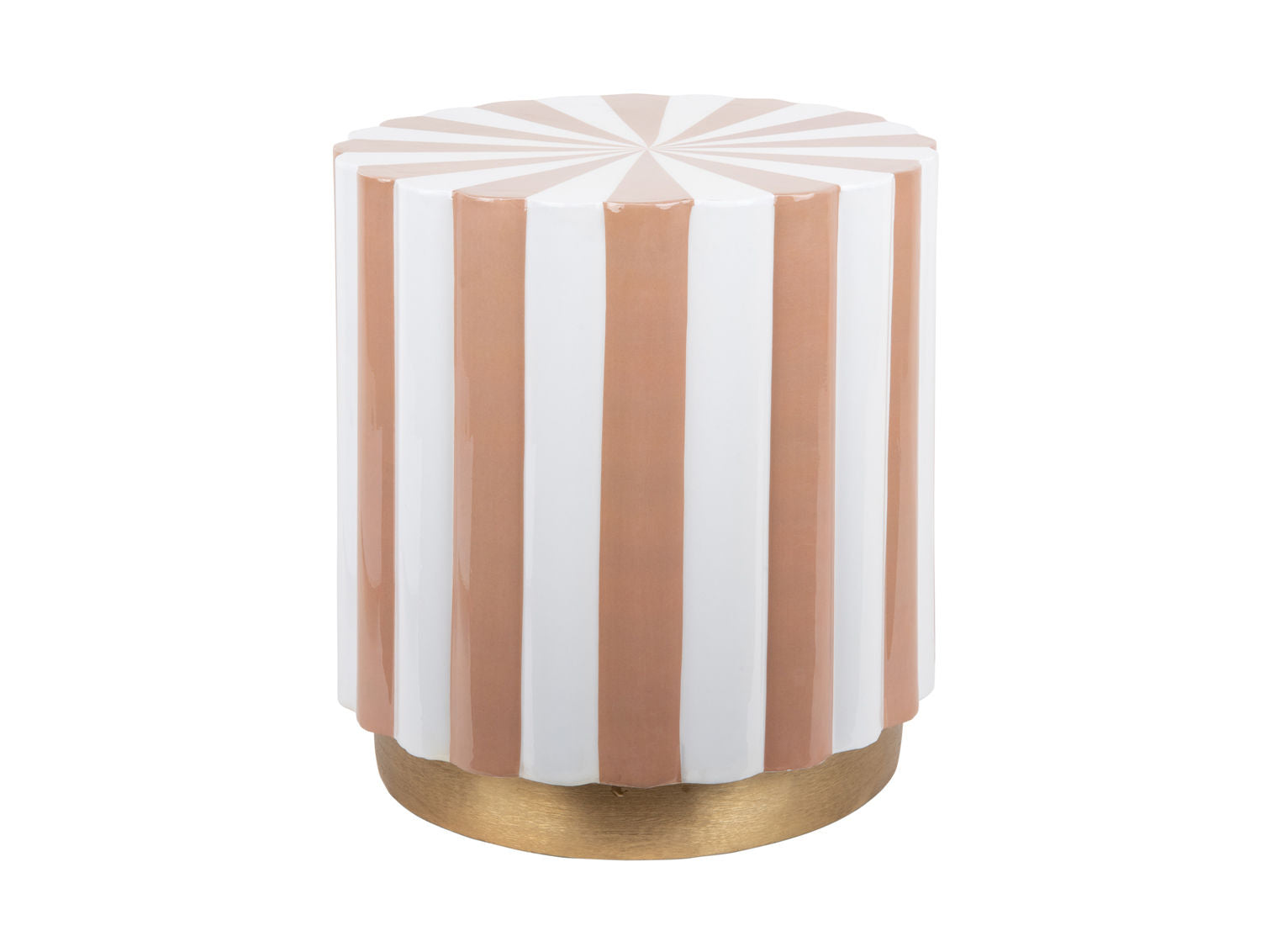 Leitmotiv Taburet Candy Swirl emalje blød brun & hvid