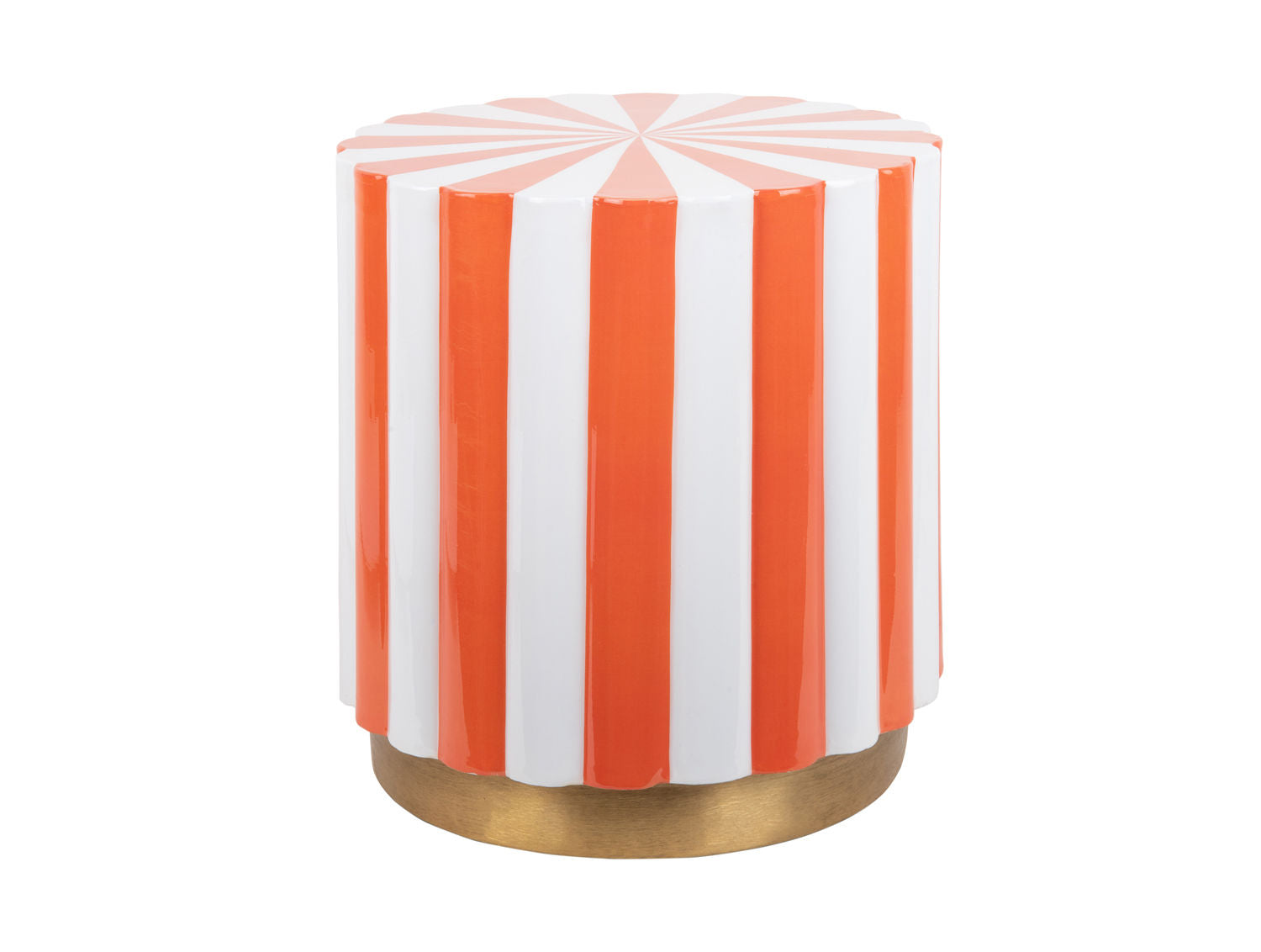 Leitmotiv Taburet Candy Swirl emalje lys orange og hvid