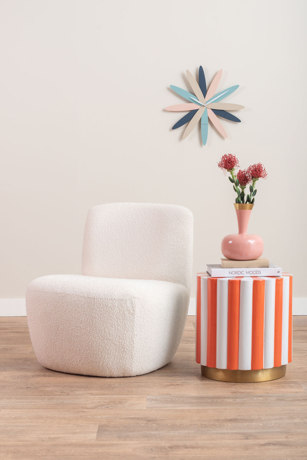 Leitmotiv Taburet Candy Swirl emalje lys orange og hvid