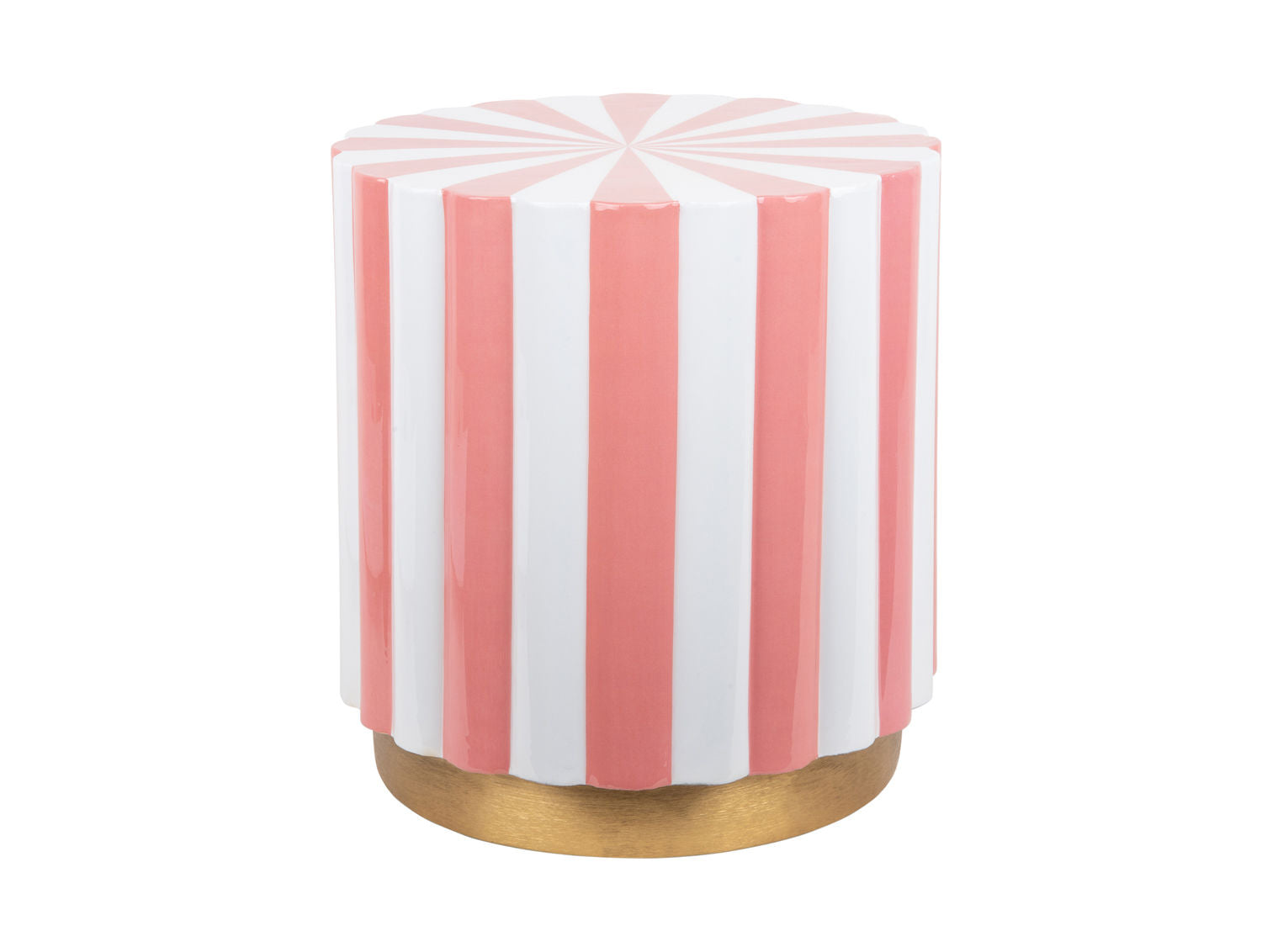Leitmotiv Taburet Candy Swirl emalje flamingo pink & hvid