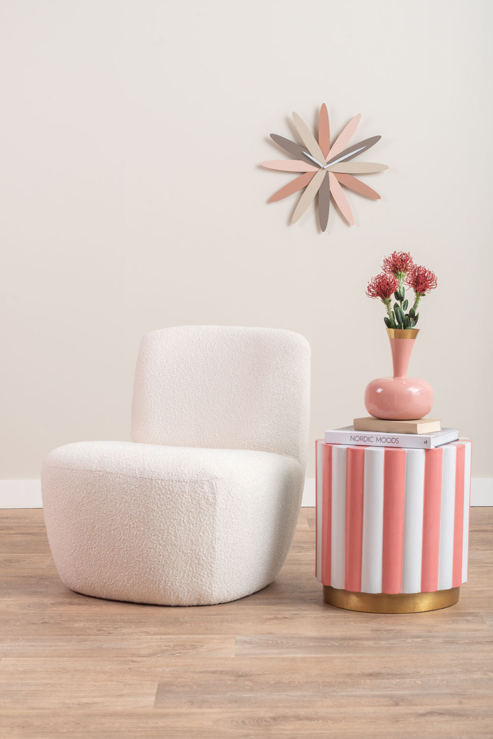 Leitmotiv Taburet Candy Swirl emalje flamingo pink & hvid