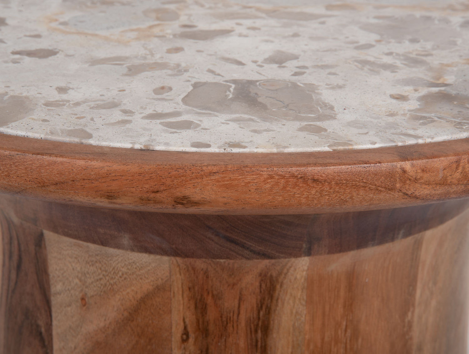 Leitmotiv Sidebord Tubo marmor brun m. mango træ