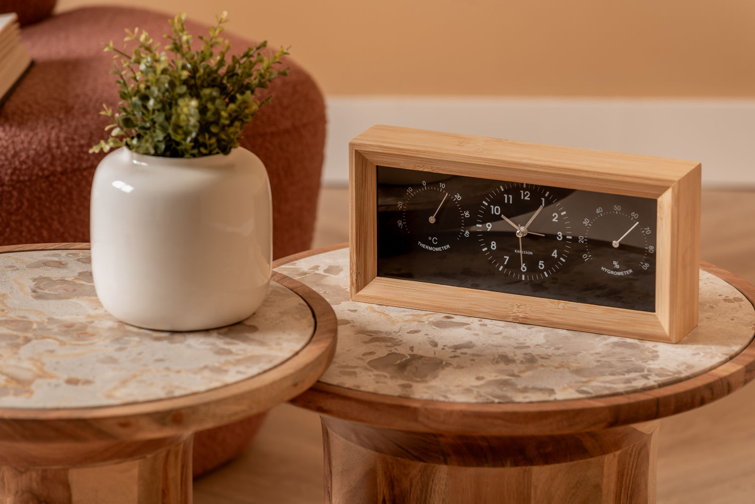 Leitmotiv Sidebord Tubo marmor brun m. mango træ