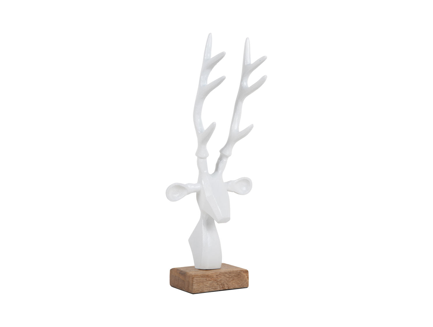 nutid Statue Rensdyrhoved mat hvid