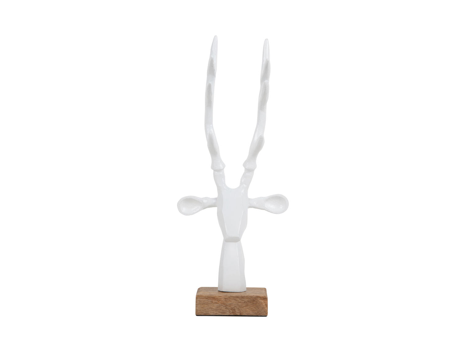 nutid Statue Rensdyrhoved mat hvid