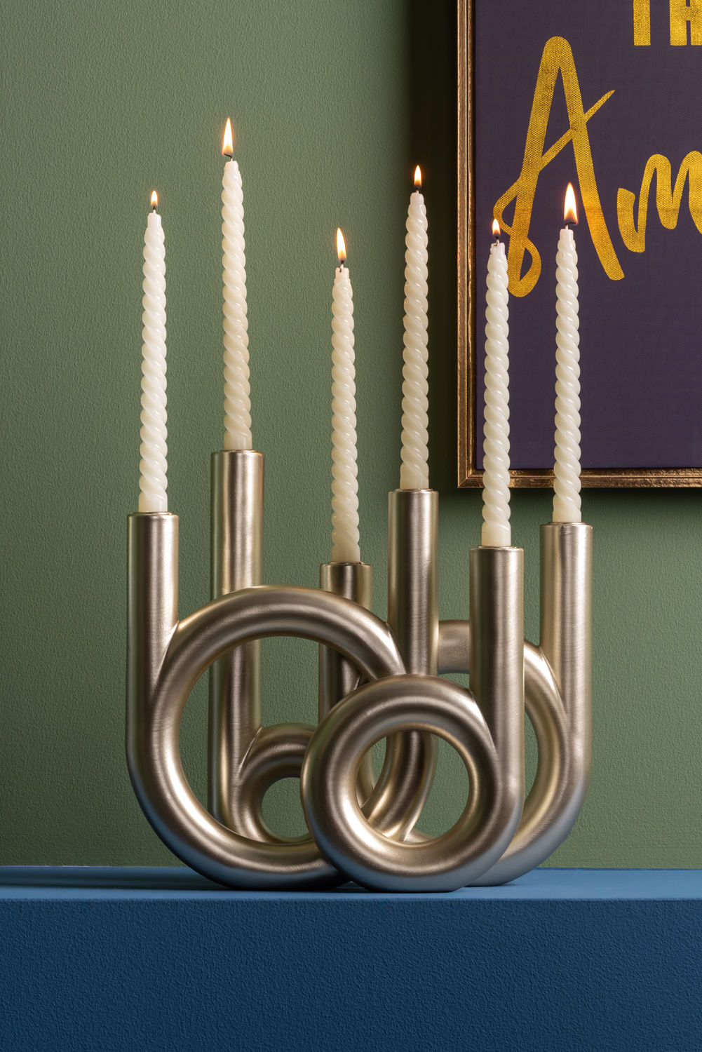 nutid Lysestage Ringe store metallic guld