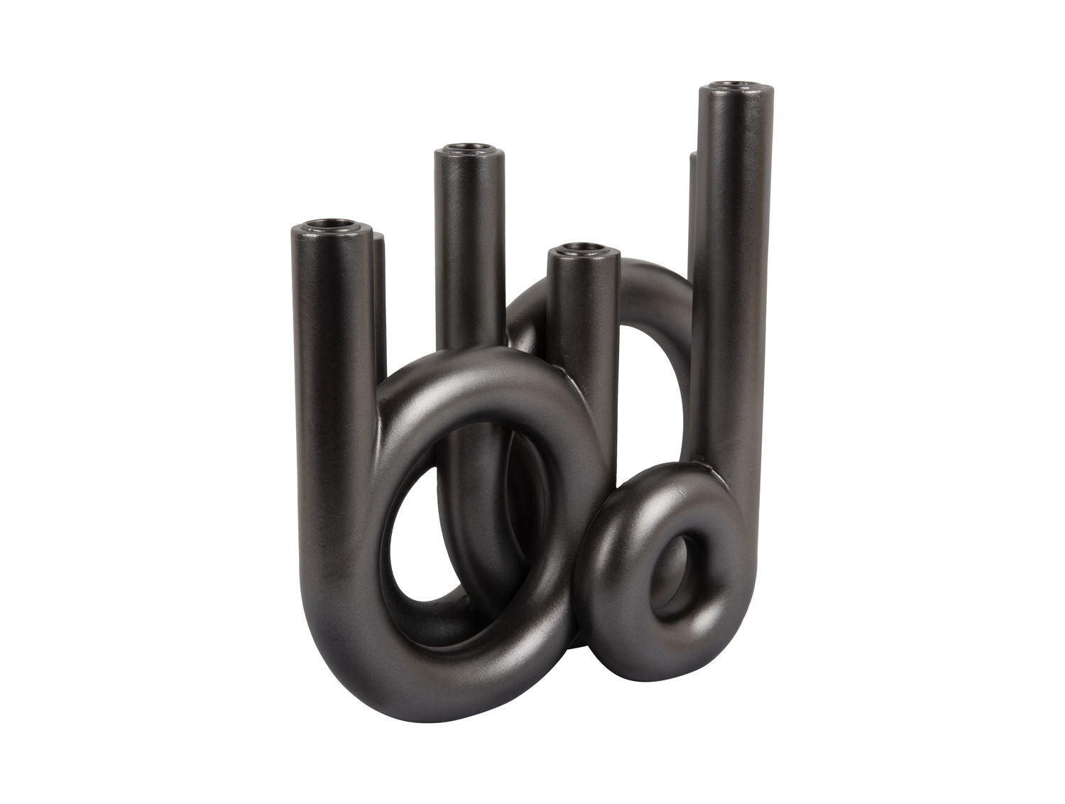 nutid Lysestage Ringe store metallic mørkegrå