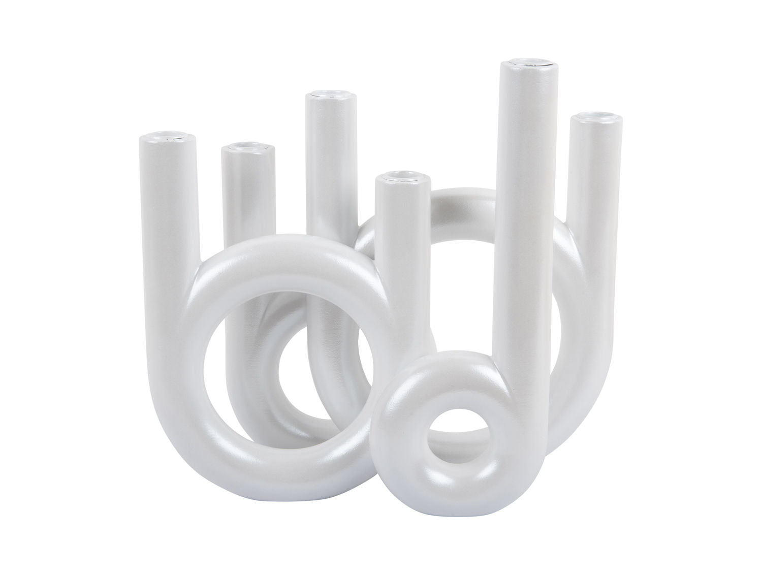 nutid Lysestage Ringe store metallic hvide