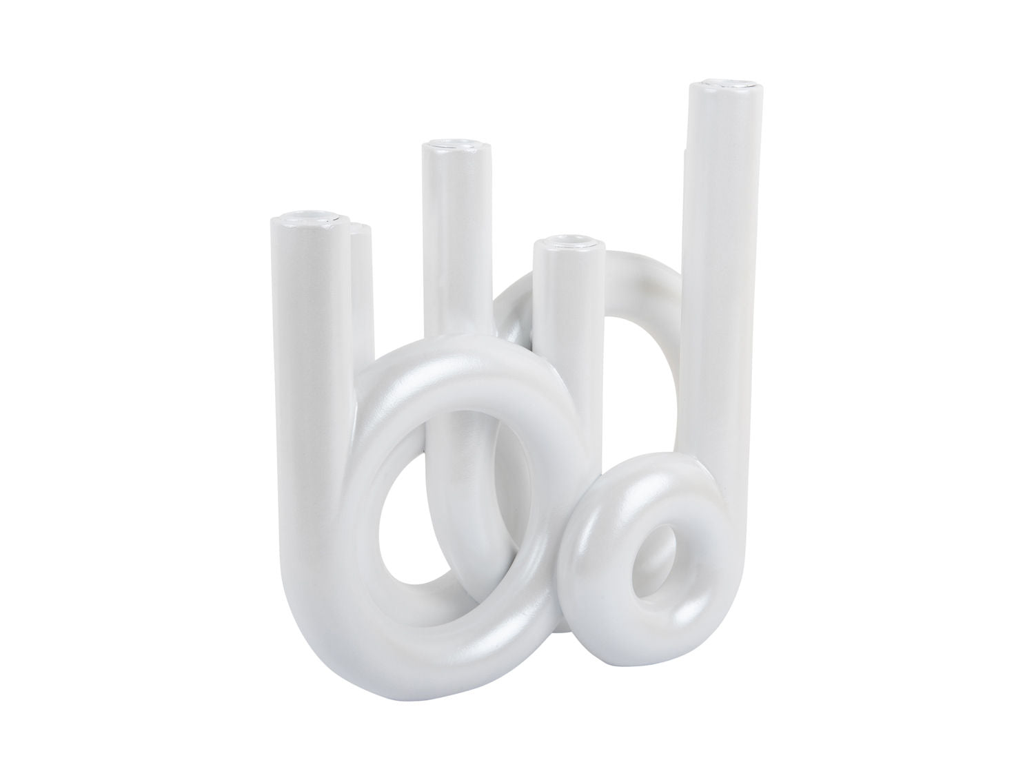 nutid Lysestage Ringe store metallic hvide
