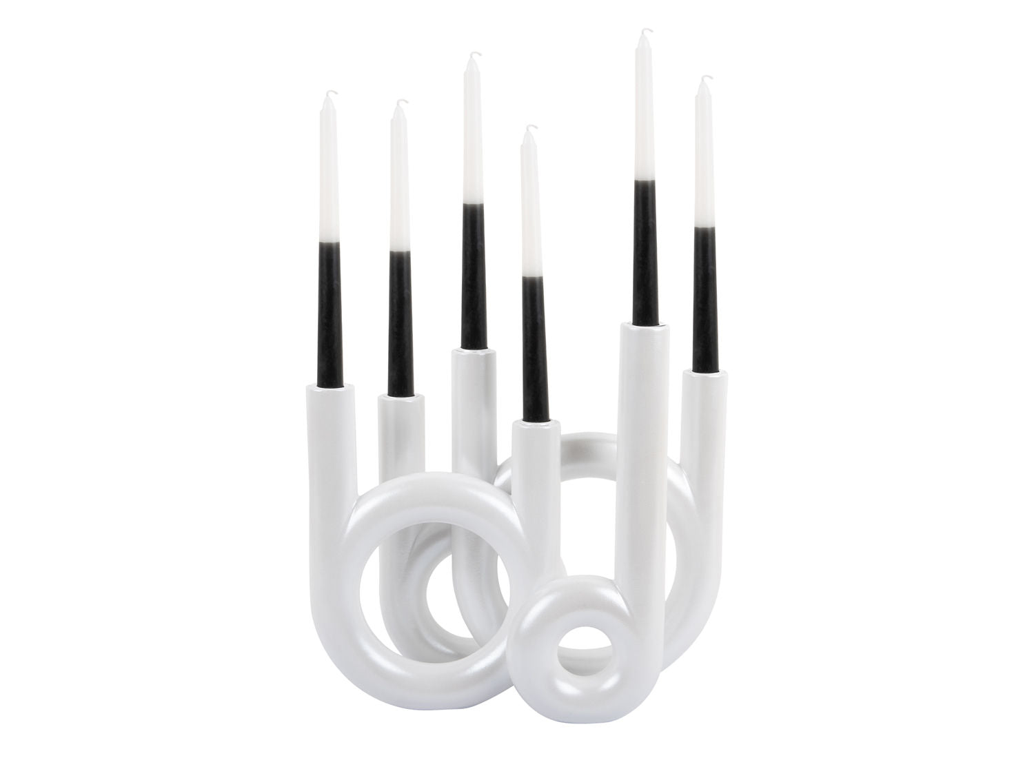 nutid Lysestage Ringe store metallic hvide