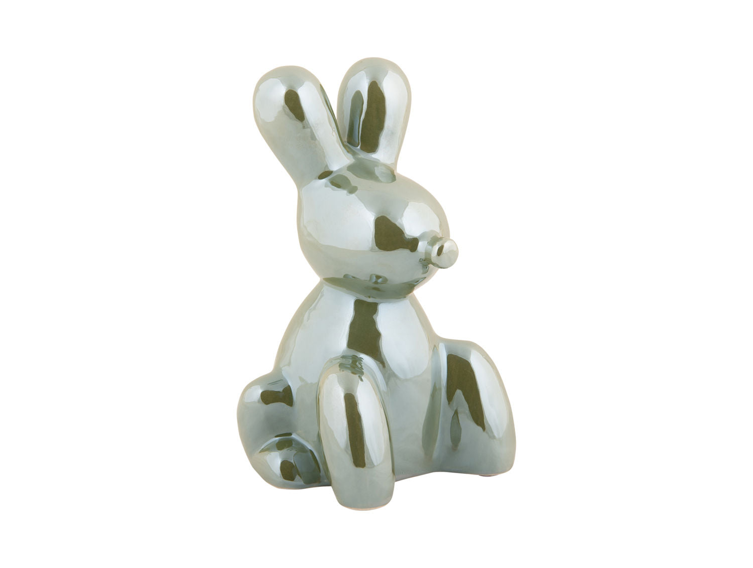 nutiden Statue Ballon Bunny keramisk jungle grøn belagt
