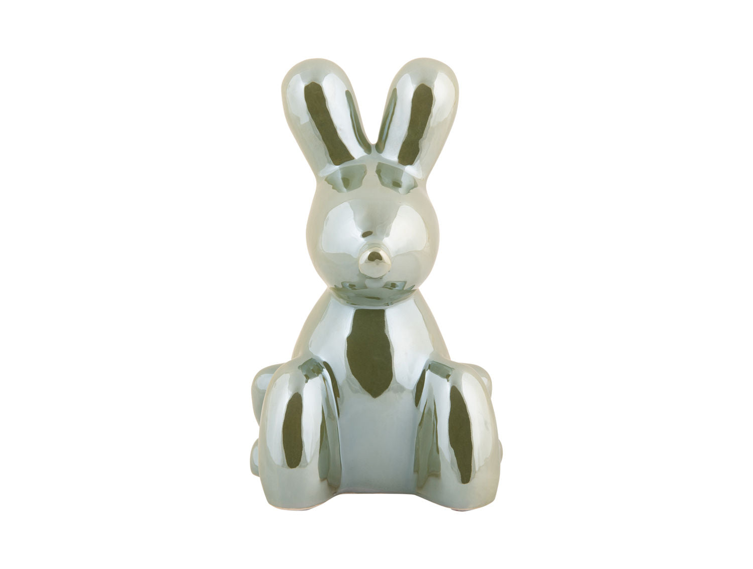 nutiden Statue Ballon Bunny keramisk jungle grøn belagt