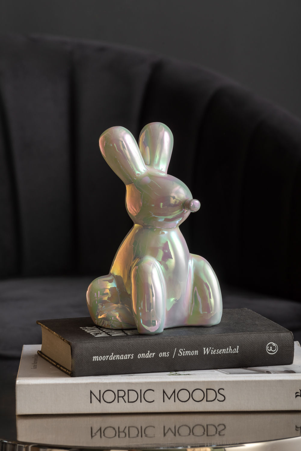 nuværende Statue Ballon Bunny keramisk hvid belagt