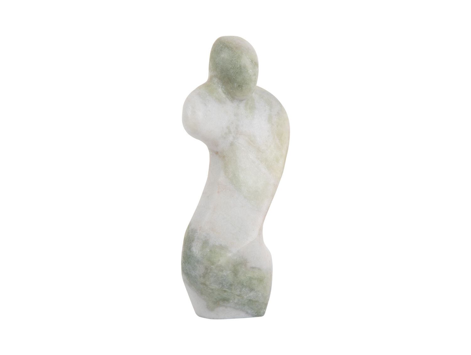 Present Time Statue Kvinde abstrakt marmor Himalaya grøn