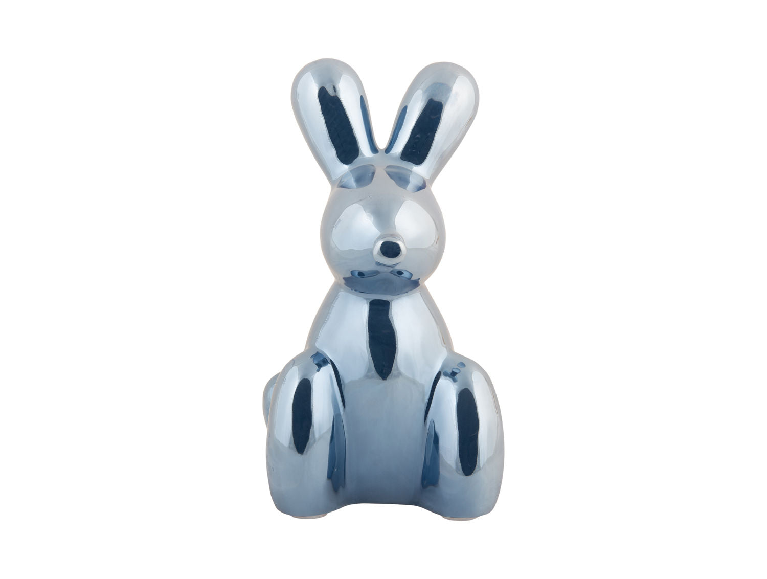 nutiden Statue Ballon Bunny stor keramisk mørkeblå belagt