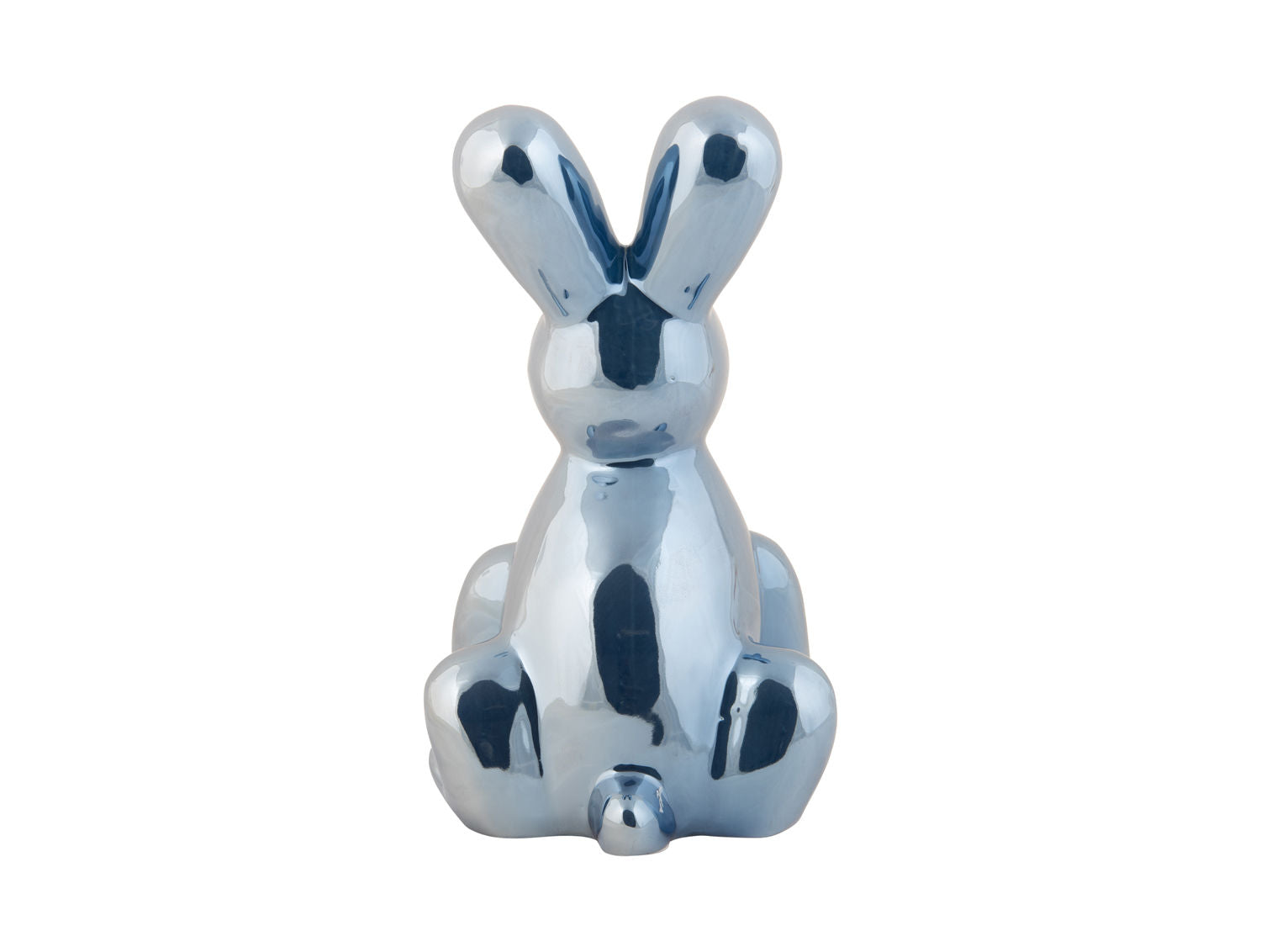 nutiden Statue Ballon Bunny stor keramisk mørkeblå belagt